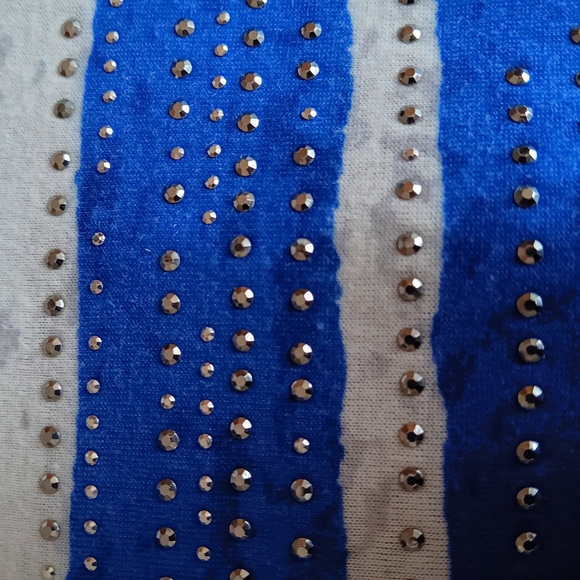 Christopher & Banks Blue and White Striped Short Sleeve Tee XL - Picture 3 of 8